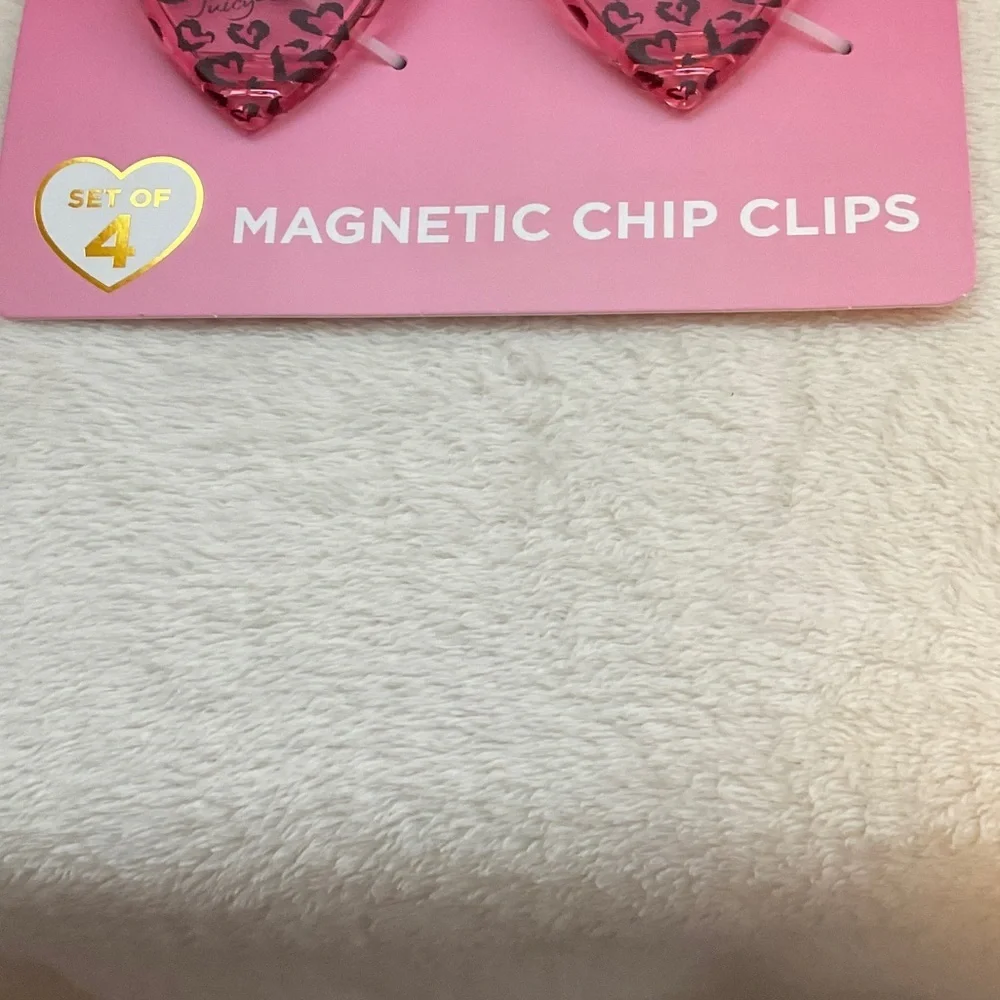 Juicy Couture Pink Leopard Heart Clips